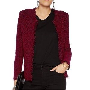 IRO Burgundy Frayed Women's Blazer